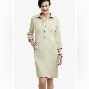 J. Jill Live In Chino khaki shirt dress - size 4